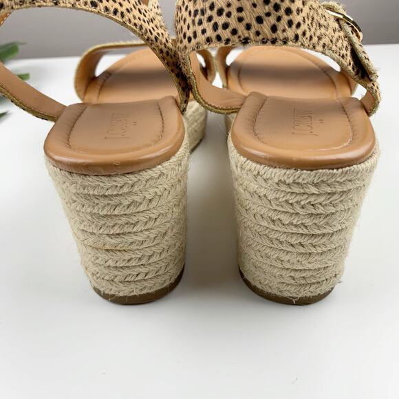 J Crew Platform Espadrille Sandals Leopard Print Calf Hair Women's 8.5 - Picture 13 of 15